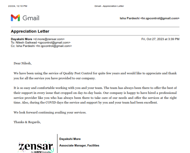 ZENSAR - Appreciation Letter_001